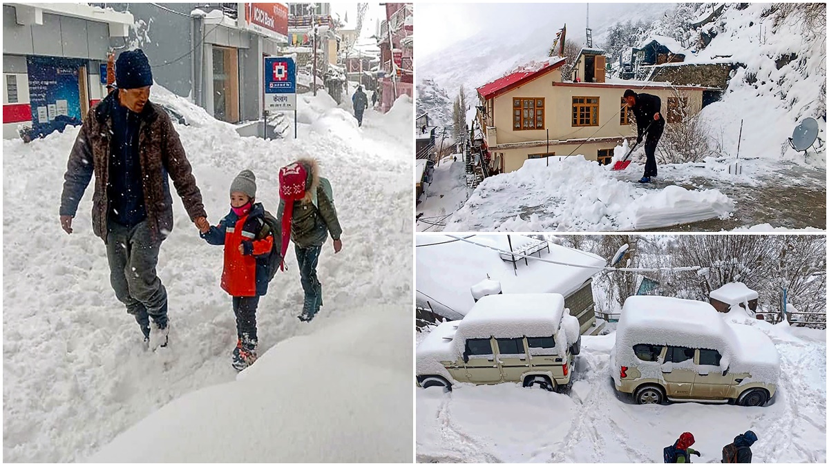 In Pictures | Himachal’s Lahaul and Spiti receive fresh spell of snow