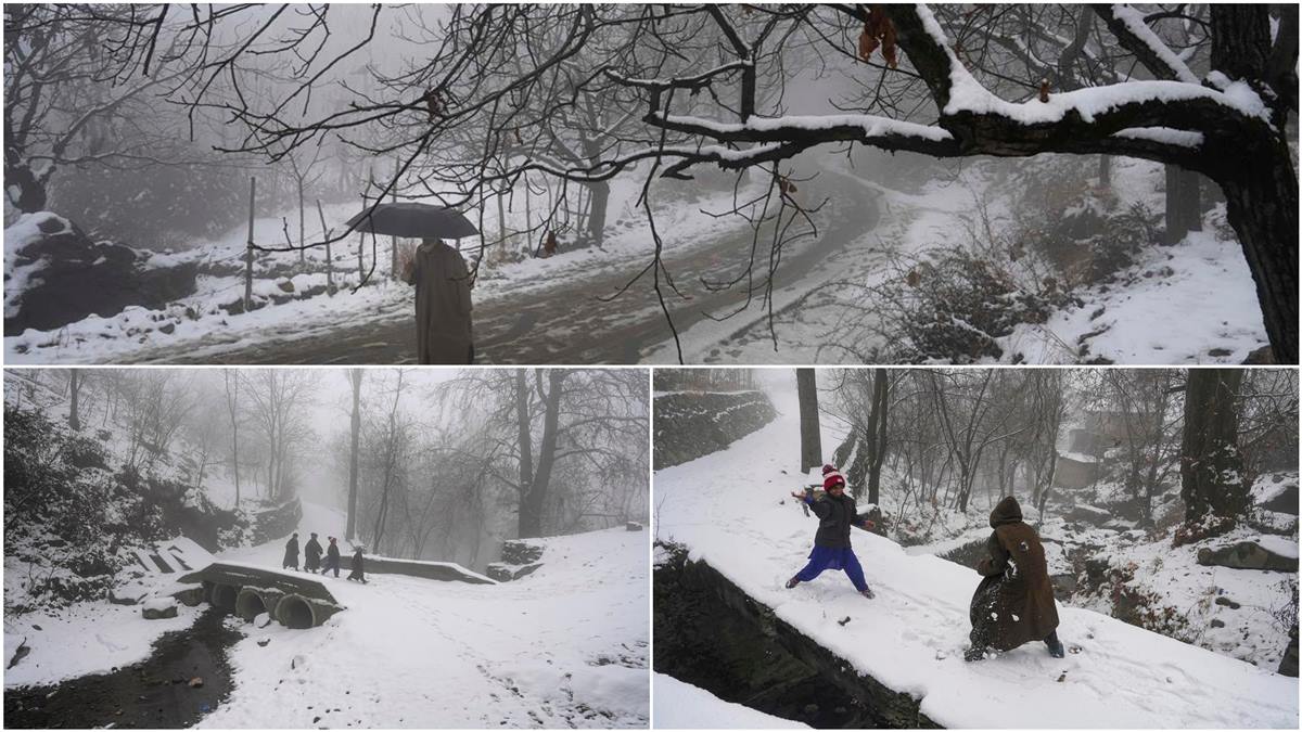 Snowfall in Kashmir! Valley turns into snowy wonderland – See Spectacular PHOTOS