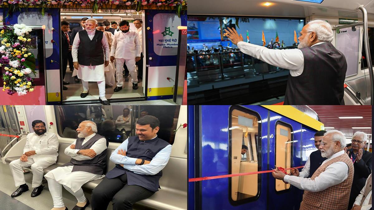 PM Modi takes first ride of newly inaugurated Mumbai metro lines, chit-chats with passengers: See Photos of happy faces