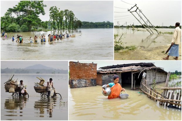 The flood situation in Assam remained grim on Thursday with over 54.5 lakh people still affected and 12 fresh deaths reported, officials said. The toll due to the flood since mid-May is now 101, they said. Let us take a look at some of the images: