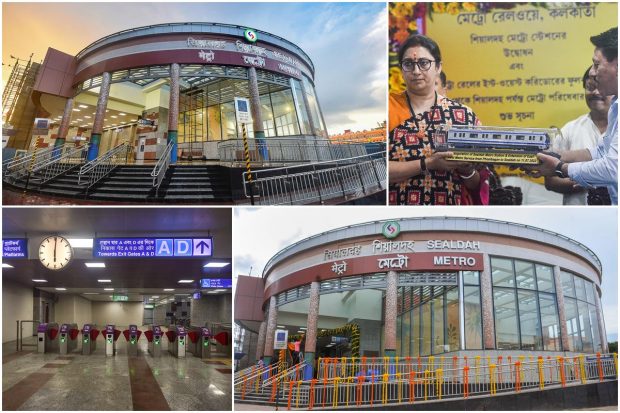 East West Metro: Union Minister for Women and Child Development Smriti Irani inaugurated the underground Sealdah Metro Railway station of East West Metro corridor in Kolkata through virtual mode from Howrah Maidan station. Irani visited Sealdah metro station earlier in the day. She inaugurated it through the virtual mode from Howrah Maidan station, the terminal station of East West Metro corridor on the other side of Hooghly river. Let us take a look at pictures: