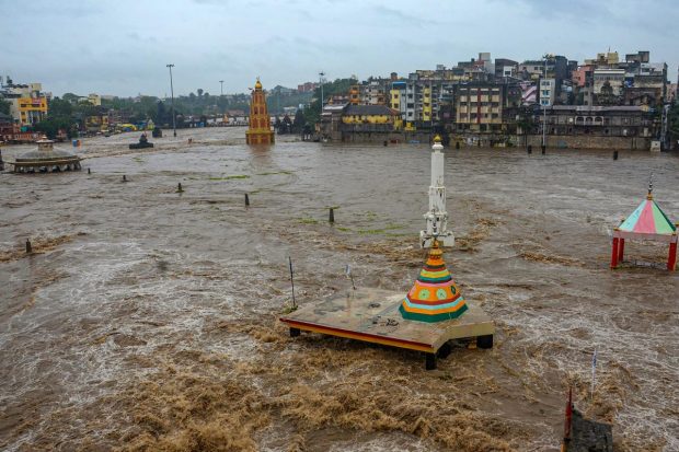 This led to several small temples in Ramkhund area, including the Dashkriya Vidhi canopy, getting submerged. (PTI Photo)