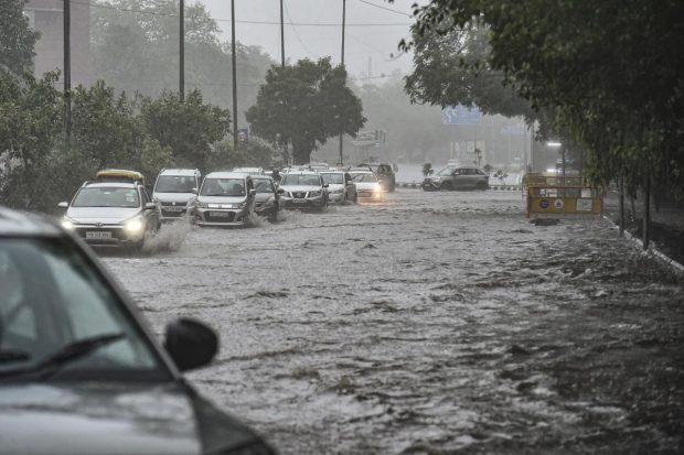 The Public Works Department (PWD) has set up a Central Control Room from where 10 critical waterlogging sites in Delhi are being monitored 24×7 through CCTV cameras. (PTI Photo)