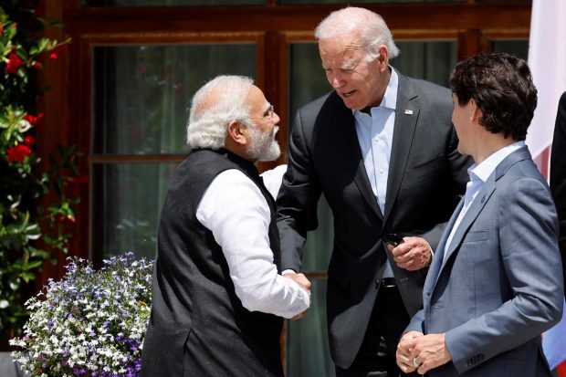 US President Joe Biden walked up to Prime Minister Narendra Modi to greet him ahead of the G7 Summit at Schloss Elmau in Germany. (Reuters Ohoto)