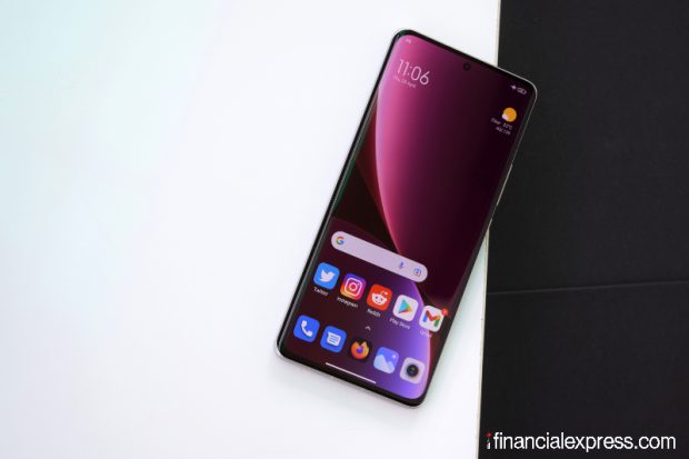 On the front, you get a curved 6.73-inch 2K (1440p) LTPO E5 AMOLED display with up to 120Hz refresh rate (480Hz touch sampling) and 1500nits peak brightness. The phone supports HDR10+ and Dolby Vision. You also get Corning Gorilla Glass Victus and a tiny hole punch cut-out at the centre. Biometrics are handled by an in-screen fingerprint scanner. (Photo credit: Saurabh Singh/Financial Express)