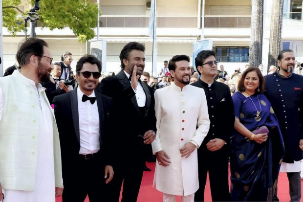 The ten celebrities, who accompanied the minister, included musical maestros, renowned film makers and actors who represent a kaleidoscope of diversity from various regions, languages, mainstream and OTT-led cinema. (PTI Photo)