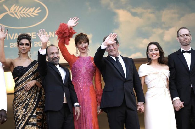 The sari was Padukone's second Sabyasachi outfit at the Cannes after the actor attended a photocall with the rest of the jury members earlier in the day. (AP Photo)