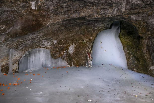 More than 10 Lakh pilgrims are expected to pay obeisance at the 3,880-metre-high cave shrine of Amarnath in south Kashmir Himalayas, 45 kilometres from tourist resort Pahalgam. (PTI Photo)